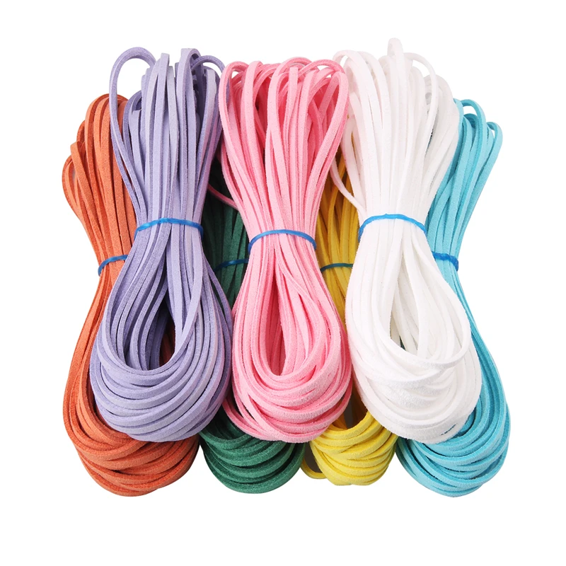 1 рулон/10 ярдов Искусственная Замша Шнур бархат веревка кожа кружева шнурки DIY