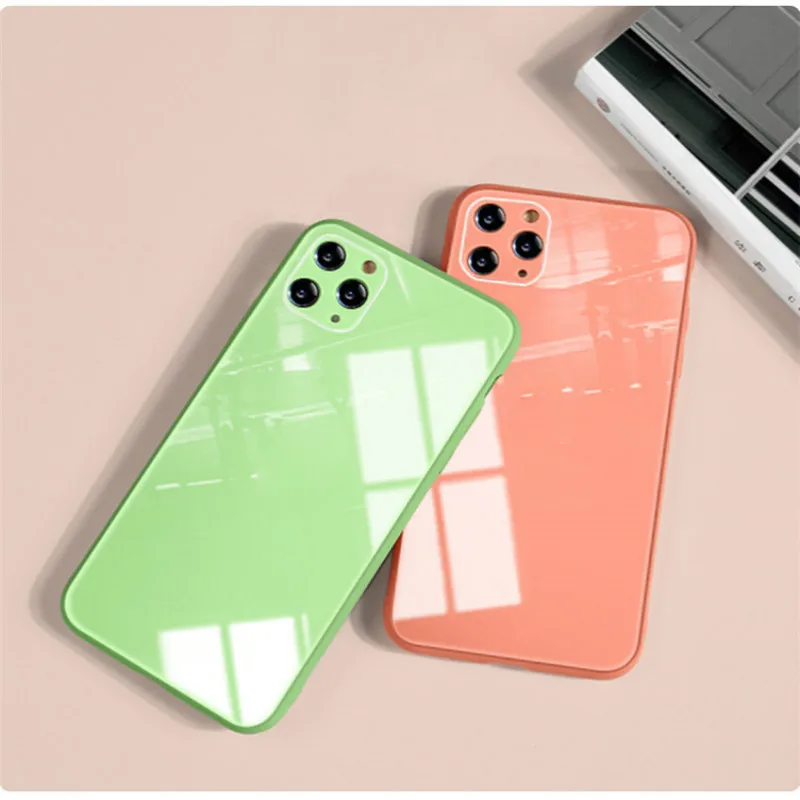 Роскошные жидкий силиконовый чехол для телефона из закаленного стекла IPhone 11 Pro Max