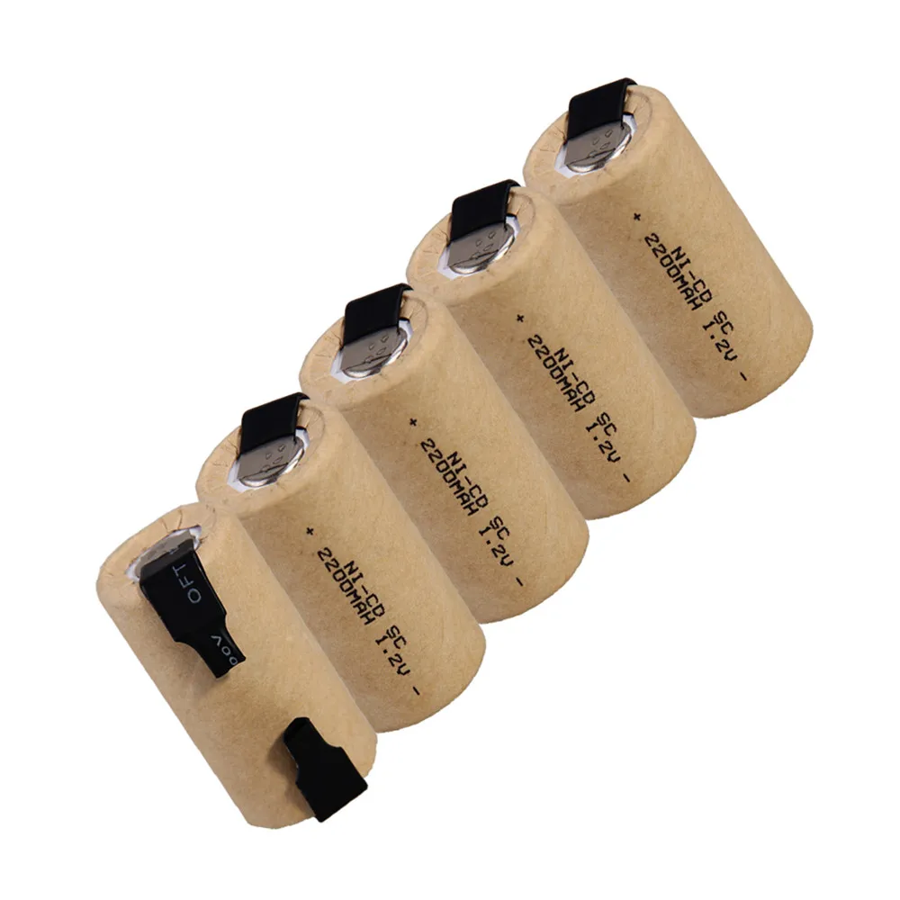 5 шт. SC 2200mah 1 2 v аккумулятор NICD аккумуляторные батареи для электрической отвертки