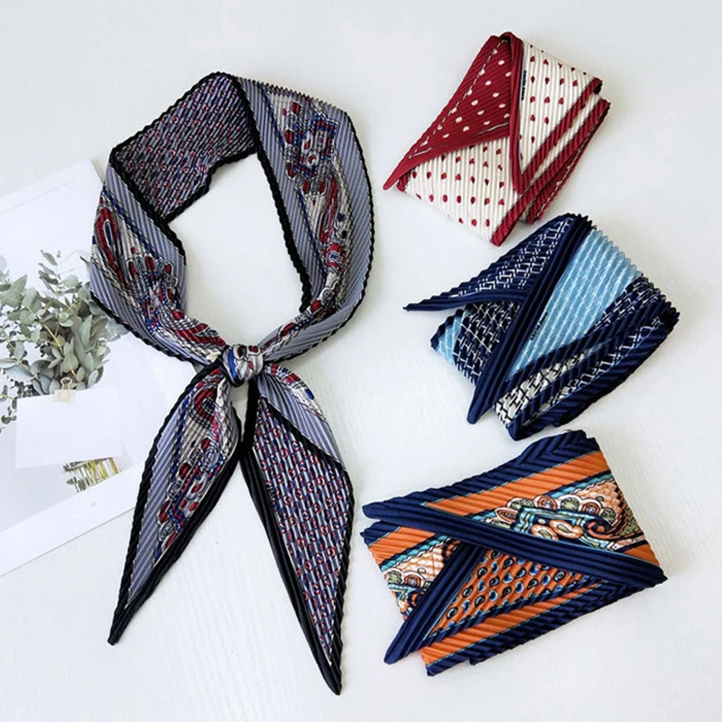 

Print Silk Scarf Women Cute Fold Scarf Neck Tie Colorful Long Scarves Twill Silk Scarf Fashion Female Shawl Multifunction