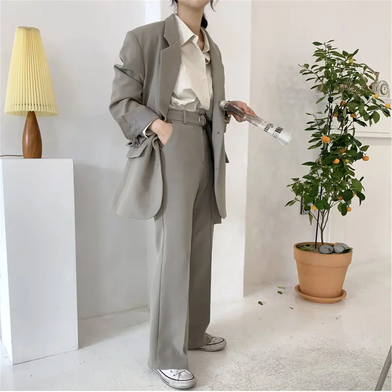 HziriP модные повседневные серые синие прямые Большие размеры офисные женские