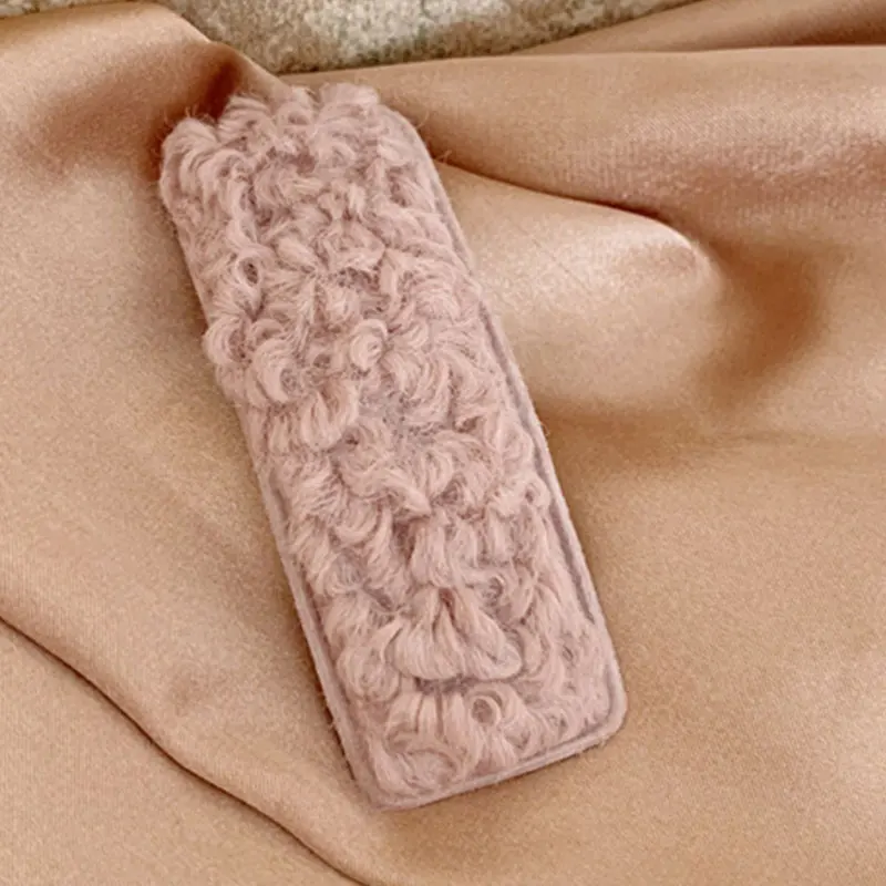 pink 2 1 шт., заколки для волос карамельного цвета, в форме капли, квадратные, вьющиеся, пушистые, плюшевые, заколки для волос, BB, для женщин, девушек, милые, милые аксессуары для волос - Цвет: pink 2