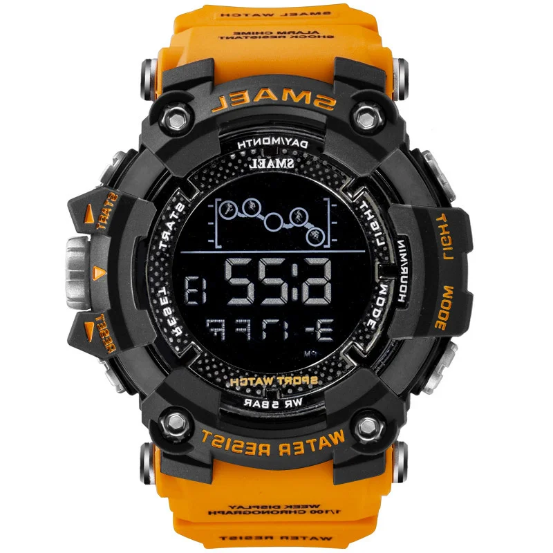 

Smael Men's Waterproof Clocks Military sports watches led digital wristwatches 1802 Male watch