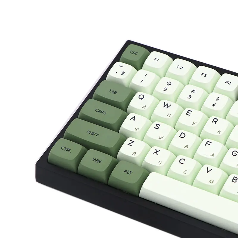 

NEW Fashion Keypro Matcha Green Ethermal Dye Sublimation fonts PBT keycap For Wired USB mechanical keyboard 124 keycaps