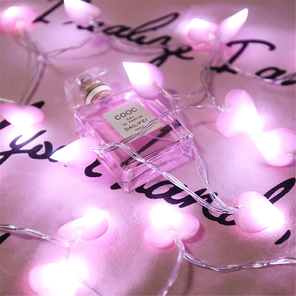 

USB/Battery Powered LED Heart-shaped Fairy String Lights Garland Light Christmas Holiday Valentine Wedding Party Decoration Lamp