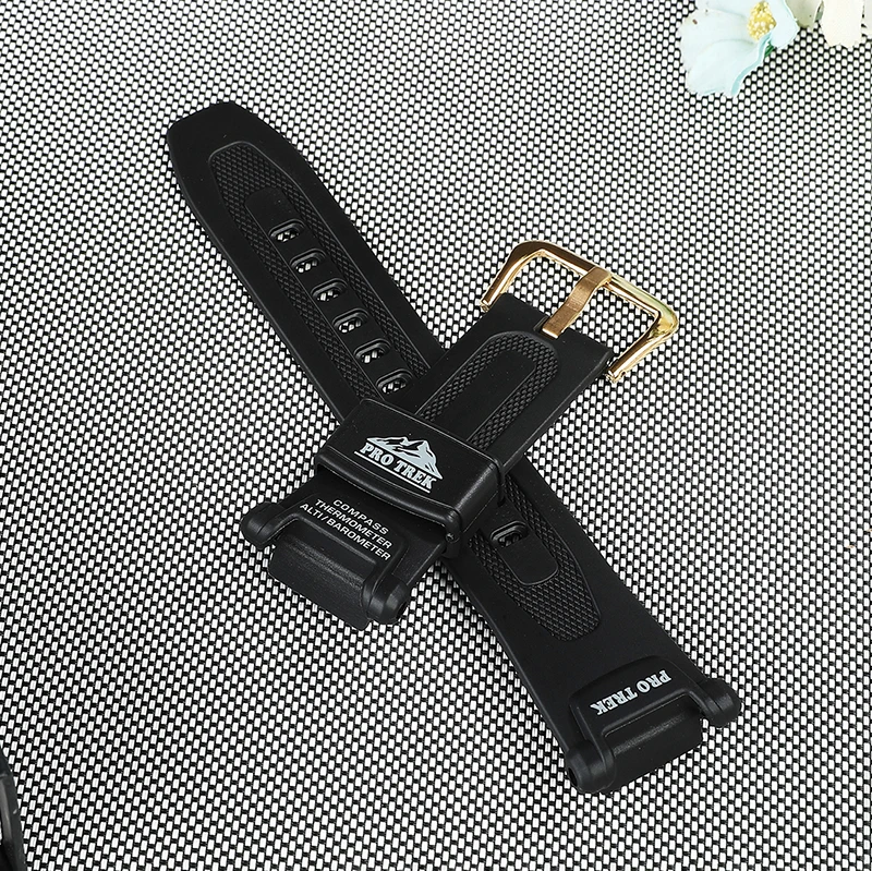 PRG-240 Watch Accessories 16mm Watch Band For PRG-240 Men'S Sports Waterproof Resin Watch Strap