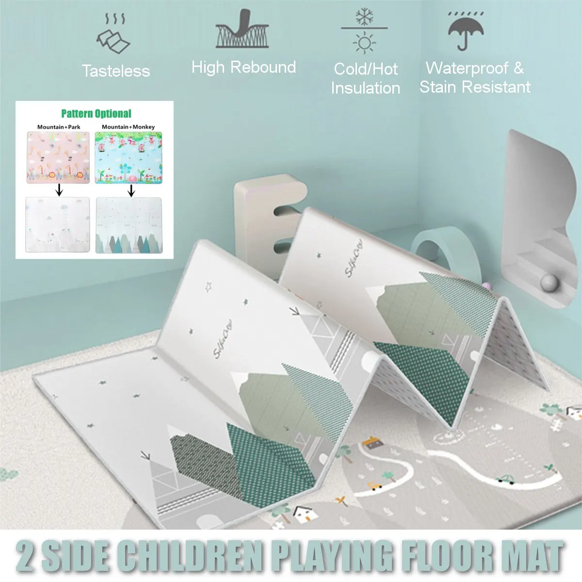 Складной LDPE мультяшный детский игровой коврик 200*180 см детский коврик-пазл детский коврик для ползания детский коврик Детские коврики для игры ковер