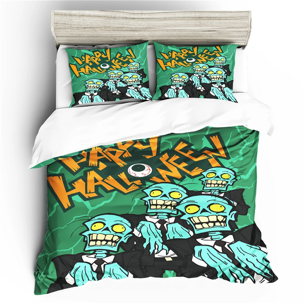 Comprare Set Biancheria Da Letto Set Copripiumino Halloween Personalizzato 3D Queen King, Set Copripiumino Trapunta, Set Letto 3 Pezzi, Biancheria Da Letto Teschio Zucchero Halloween