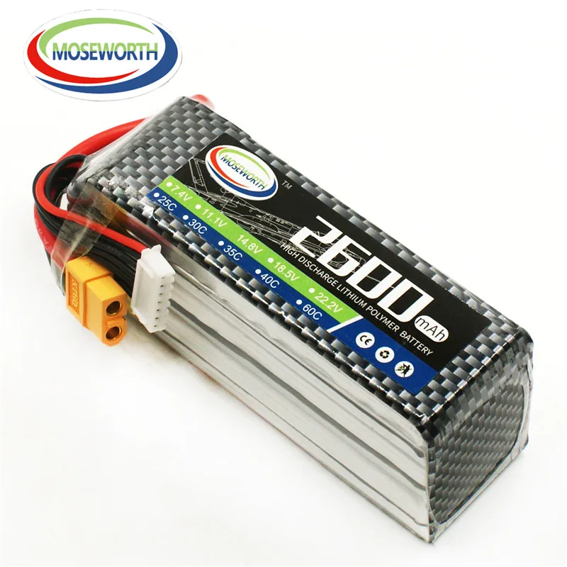 Батареи 6S 22 2 в 2600 мАч 30C RC самолет LiPo батарея для радиоуправляемого вертолета