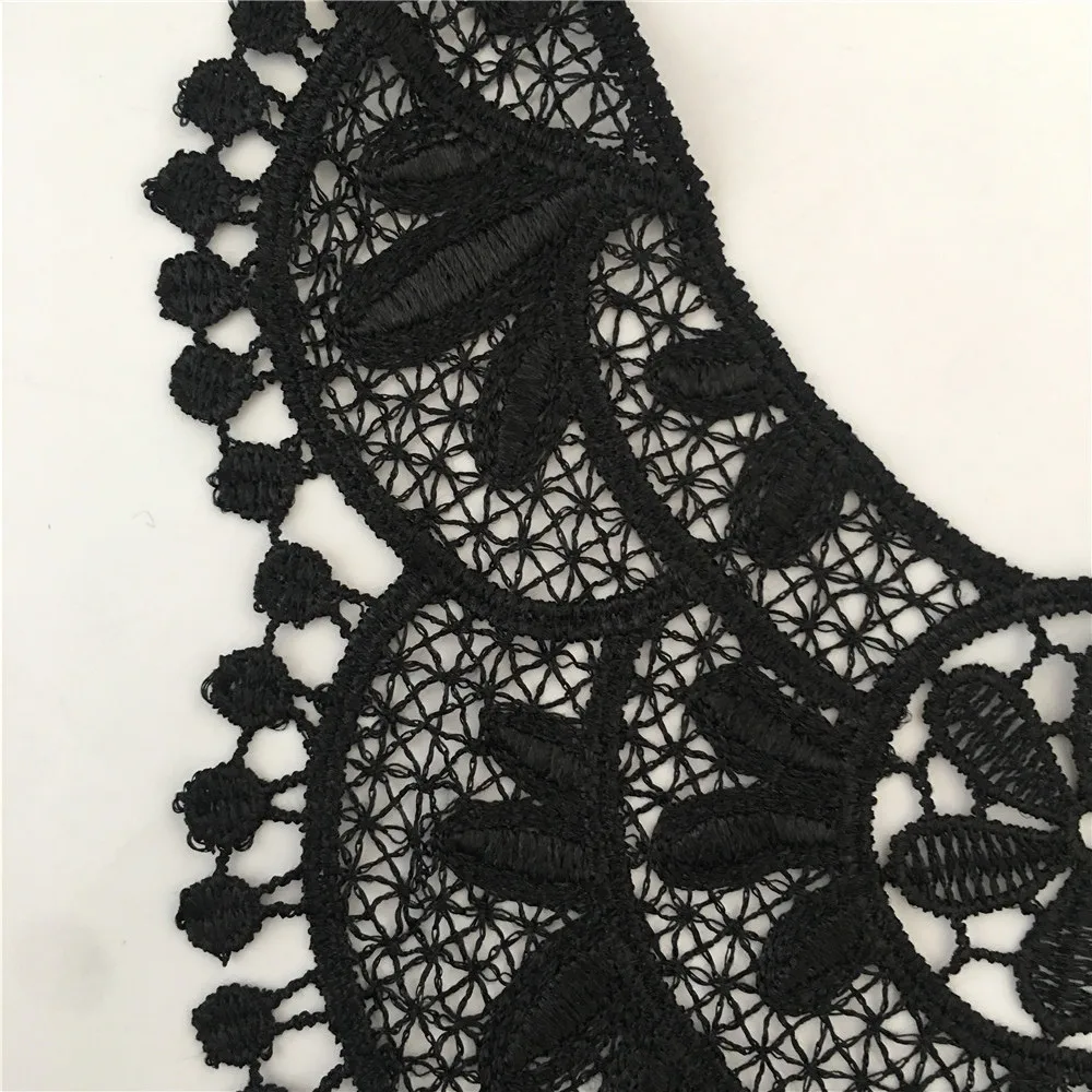 Черный вышитый кружевной воротник с вырезом вышитая аппликация Venise нашивки