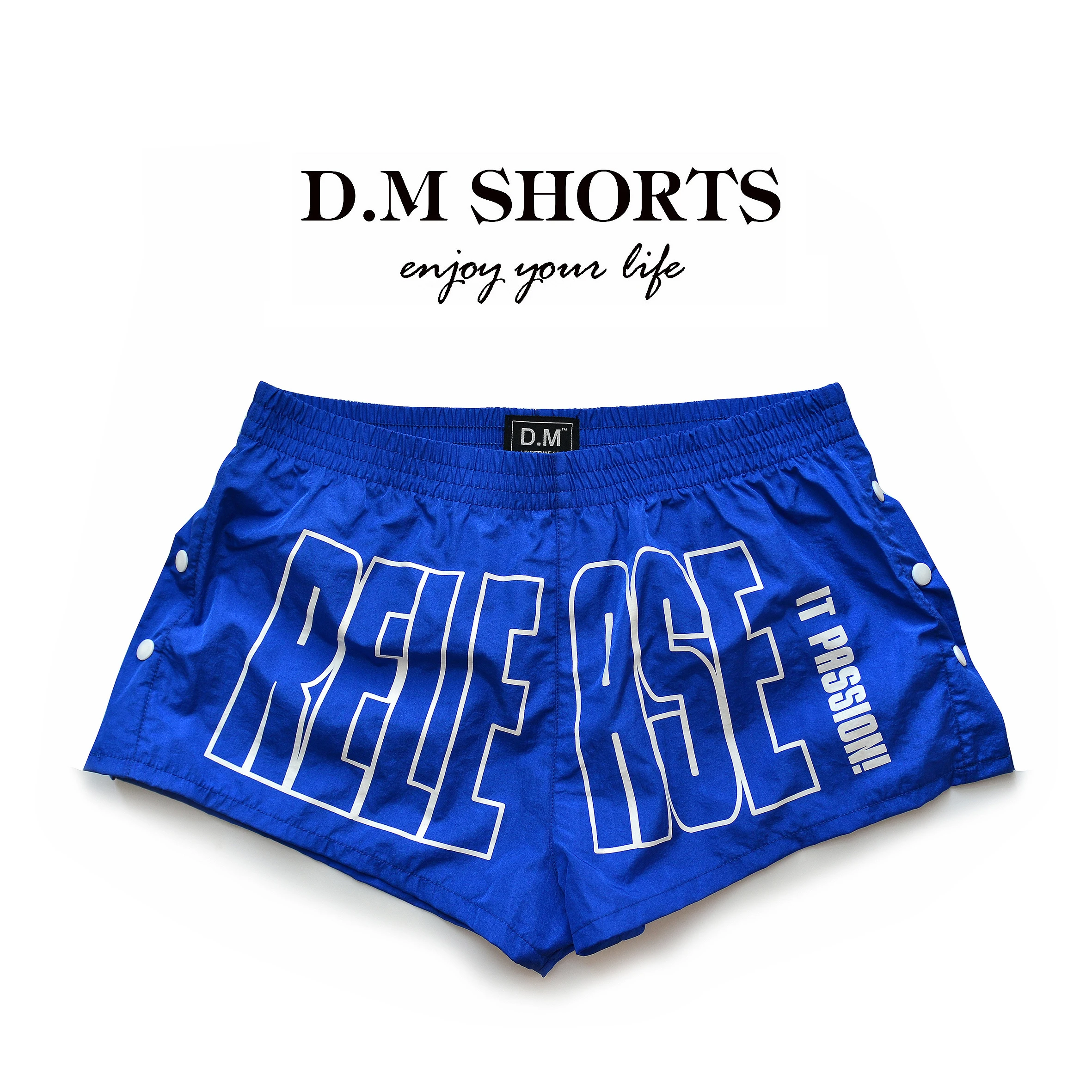 Мужские трусы-боксеры с буквенным принтом синие дышащие трусы заниженной талией