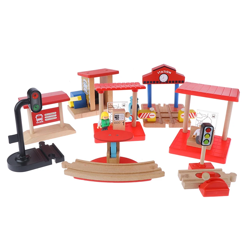 

Wooden Track Magnetic Train Accessories Compatible withTrains Scene Rail Transit Traffic Lights Signal Light Accessories