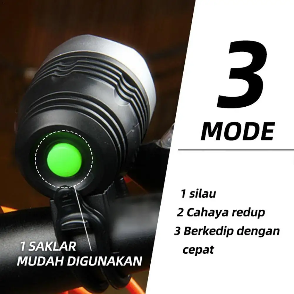 

62g 3 Mode Bicycle Light Led Cycling Front Light Bike Lamp Torch Flashlight Bike Waterproof Zoom Lights M0O4