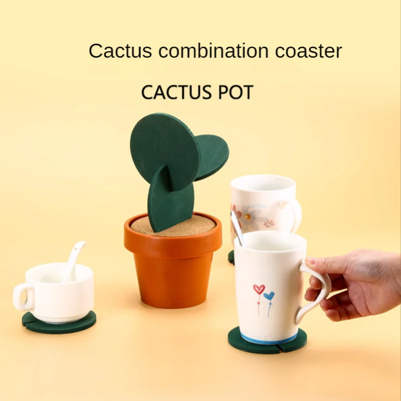 

Creative Cactus Non-slip Coaster Insulation Tea Mat DIY Home Tableware Coffee Cup Holder Non-slip Cup Mats Pad Table