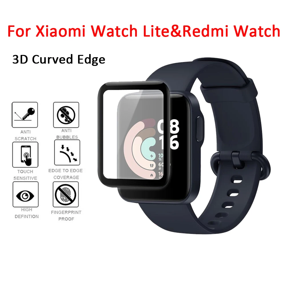 

1/2 Pcs New Soft HD Curved Edge Full Cover Protective Film Screen Protector For Xiaomi Mi Watch Lite Redmi Watch