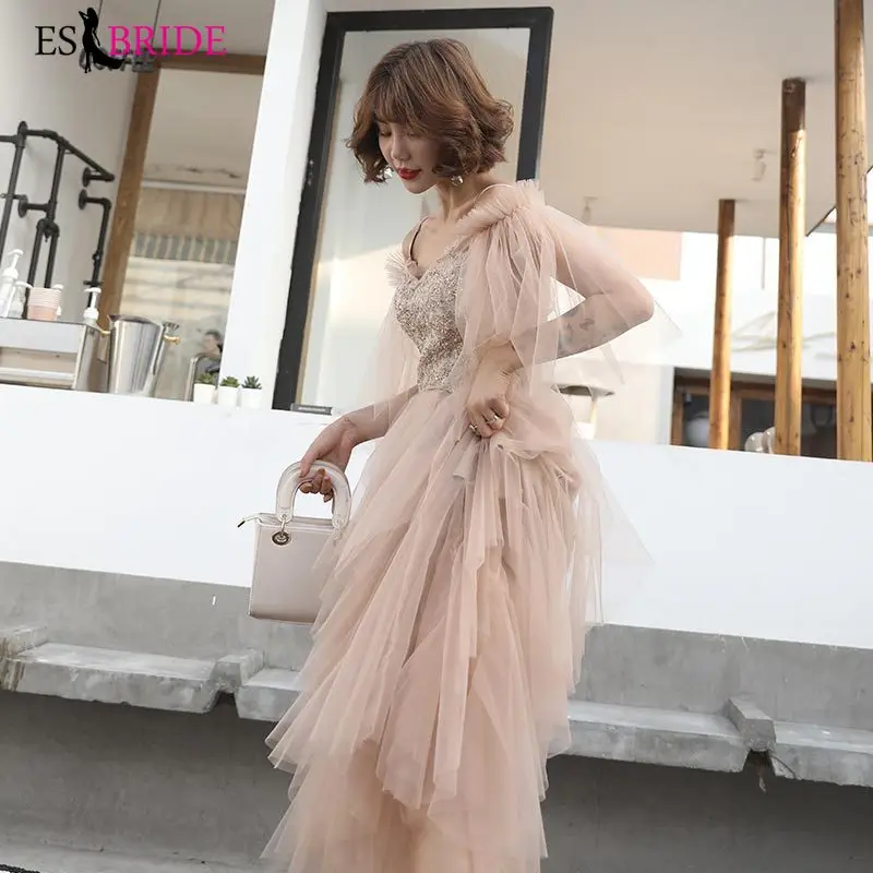 Tulle Evening Dresses ES2975 Boat Neck Half Sleeve Elegant Formal Party Gowns Vestidos Largos Fiesta | Свадьбы и торжества