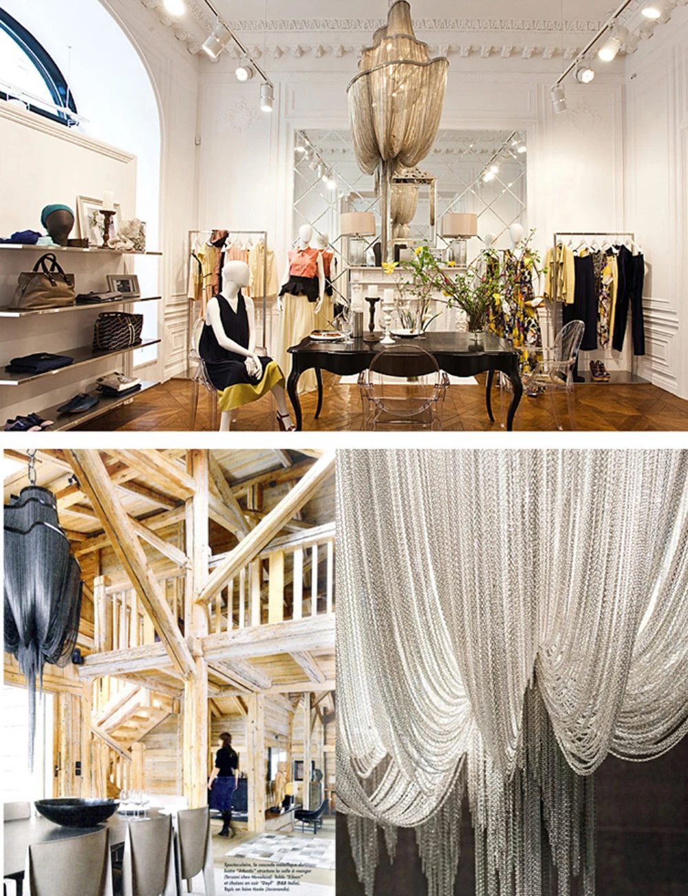 

Luxury Sliver Chain Tassel Pendant Lamp For Hotel kitchen chandelier