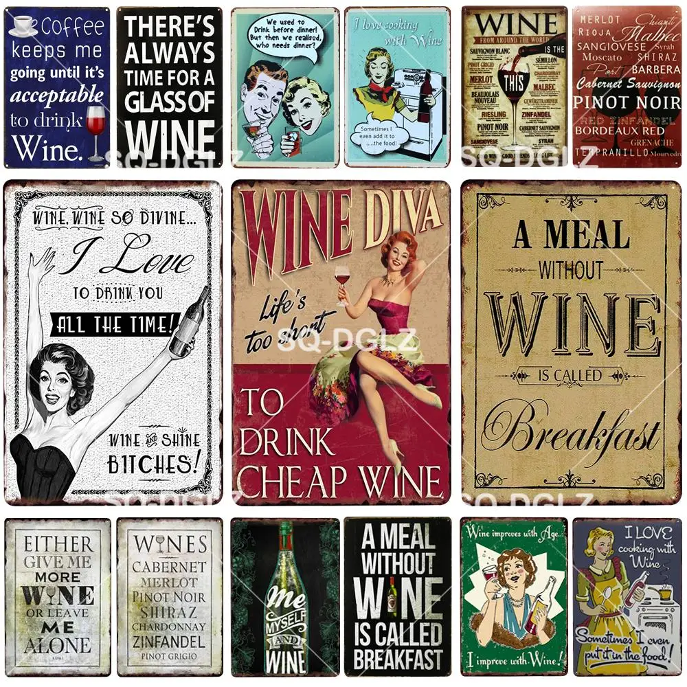 Винный металлический знак табличка винтажный декор для паба бара жестяной