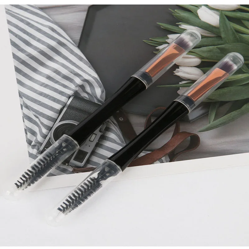 Двусторонние кисти для бровей расческа профессионального макияжа пудры