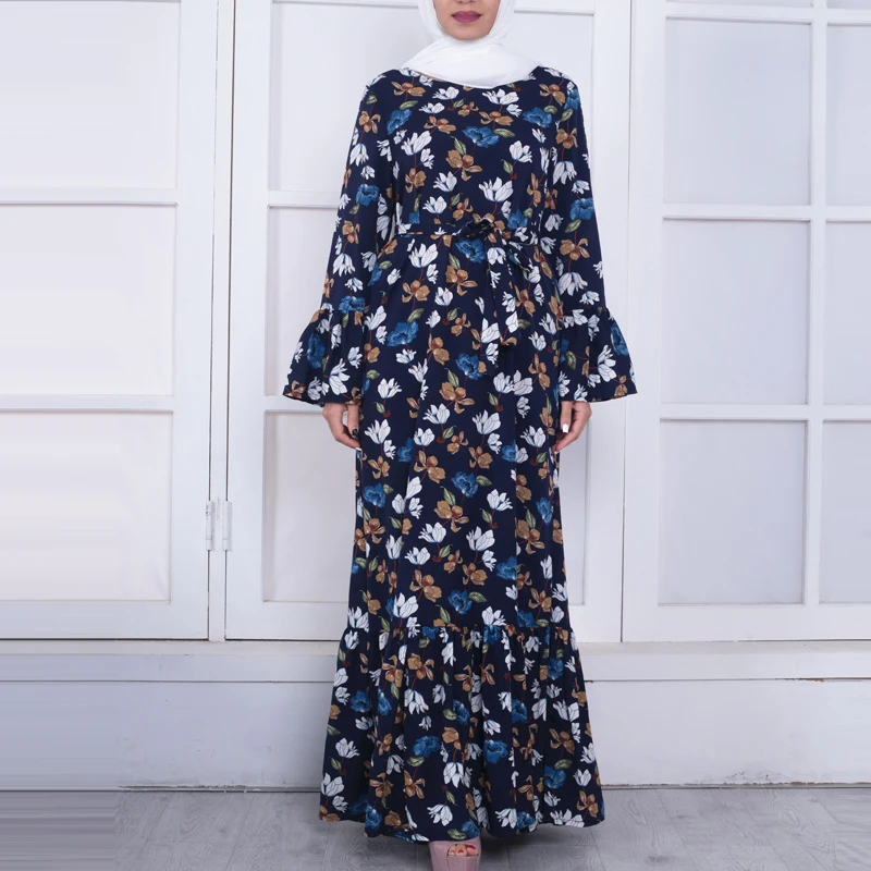 MISSJOY марокканский кафтан абайя Vestido terciopelo Chaplet islamique мусульманское женское платье с длинным рукавом и принтом на Ближнем Востоке