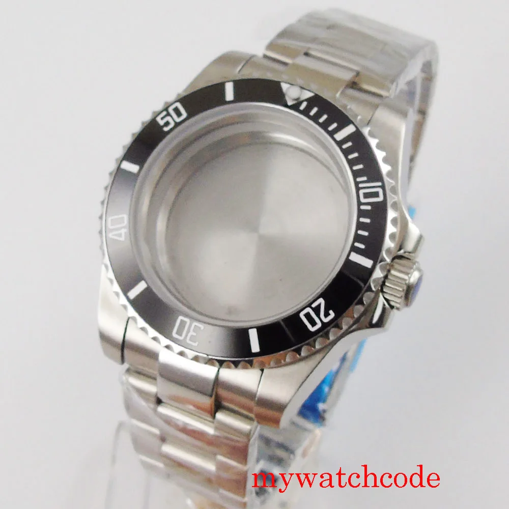 Fit ETA 2824 movement 40mm bliger stainless steel watch case sapphire glass oyster bracelet rotating bezel