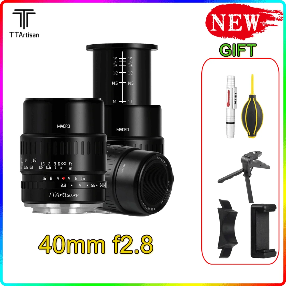 

TTArtisan 40mm f2.8 1:1 APS-C Macro Lens for Sony E Canon EOS-M Nikon Z FUJI X M43 Mount Cameras ZFC a6000 X-T2 A7lII M5 E-P2 G7