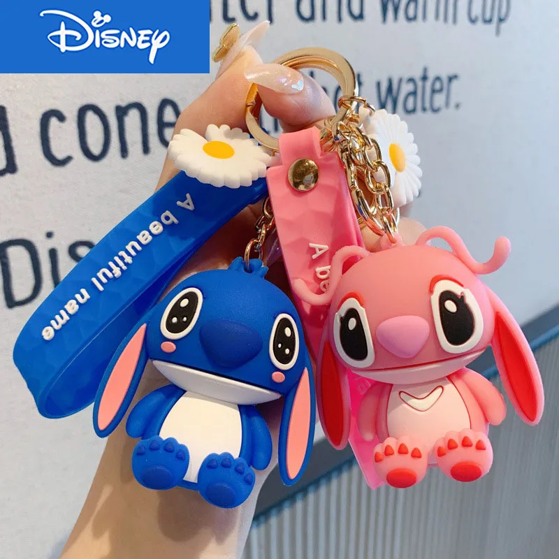 

Anime Disney Cartoon Stitch Keyring Female Creative Lovely Couple Daisy Bag Key Chain Ring Pendant Keychain Gift