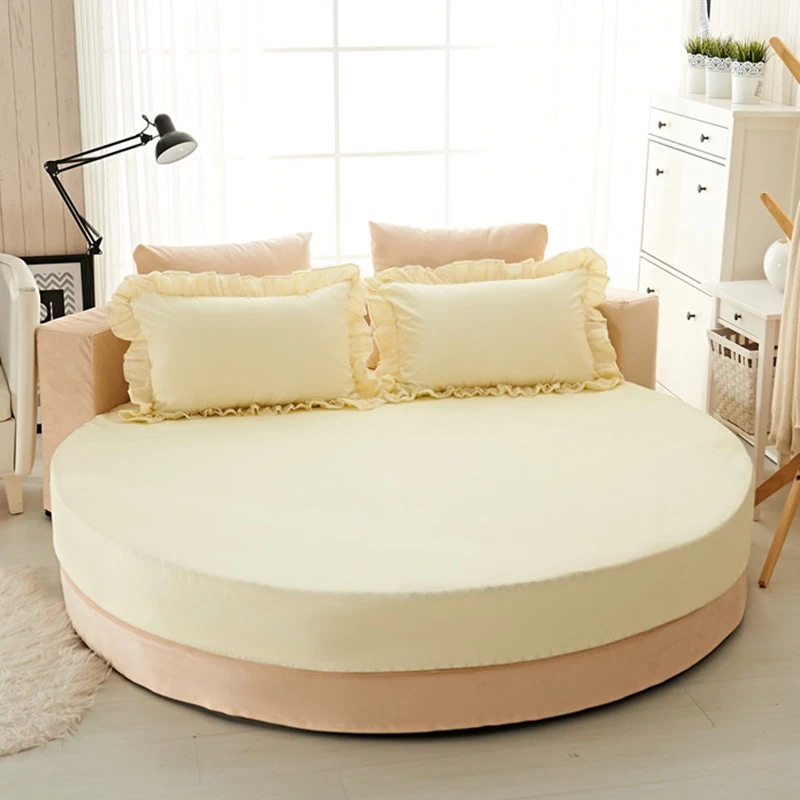 Наволочка на кровать в европейском стиле с круглым подолом однотонное покрывало