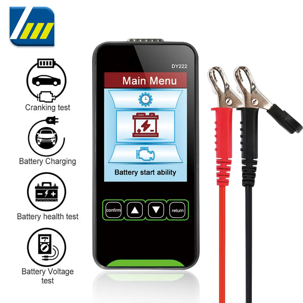 

NEW DY222 Car Battery Tester 12V 24V Digital Automotive Diagnostic Battery Tester Analyzer 2000CCA Cranking Charging Test Tool