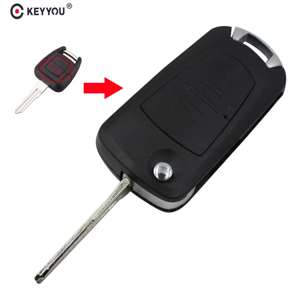 

KEYYOU 10X Replacement 2 Buttons Folding Car Key Shell Remote Flip Key Fob Case For Vauxhall Opel Astra Vectra Zafira