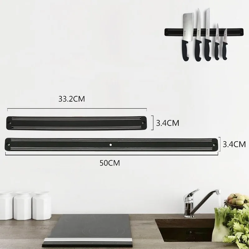 Держатель для ножей Магнитный настенный из АБС пластика|Полки и держатели| |