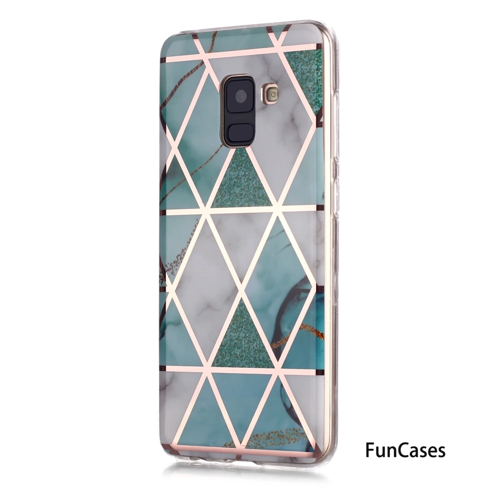 Простой мягкий ТПУ протектор для carcaso Samsung A8 2018 мраморные чехлы телефонов Carcaso Galaxy