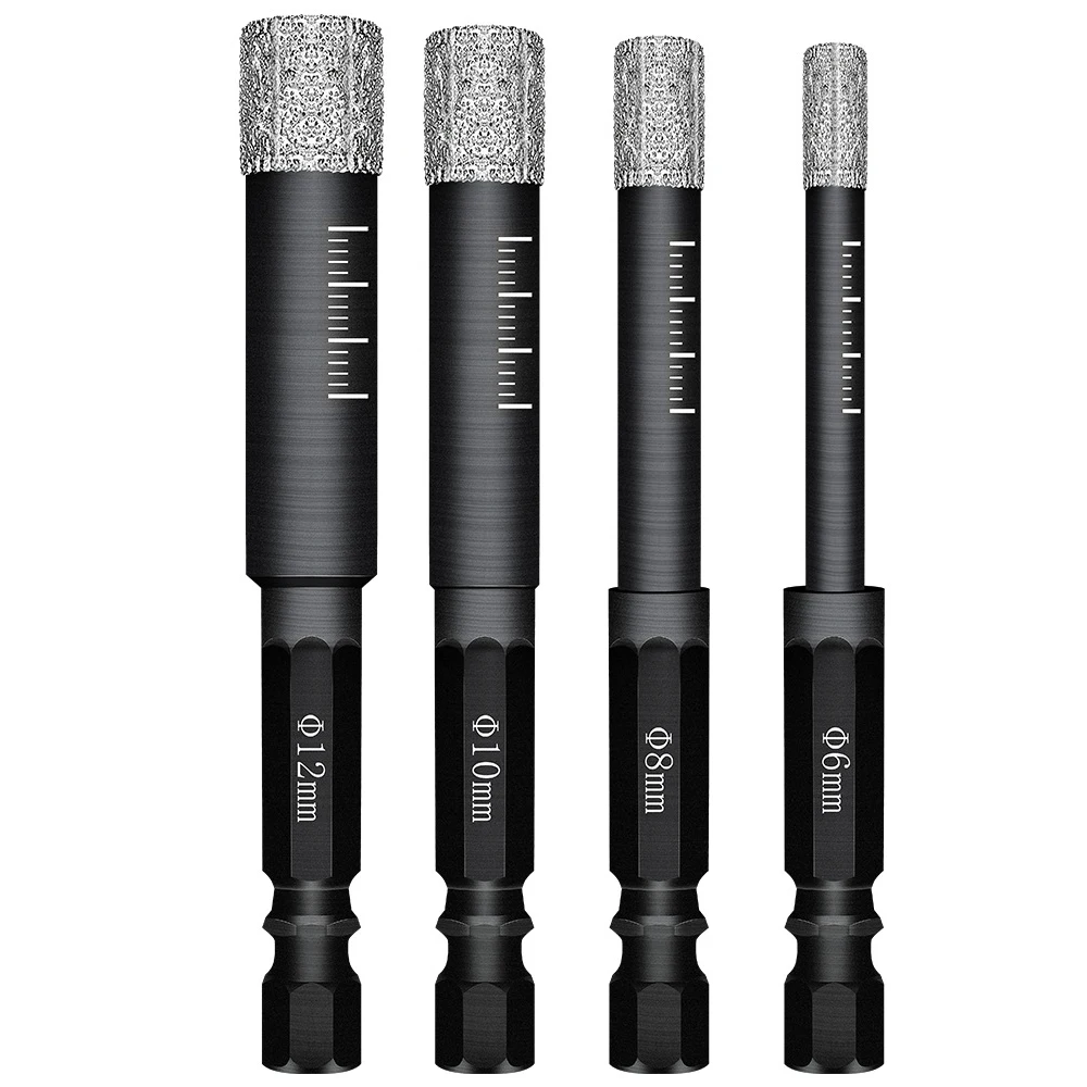 

Ceramic Tile Drill Bit Super Hard Alloy Hole Opener Glass Hole Punch Hexagon Handle Dry Drill Bit Vacuum Flat Drill Core Stone