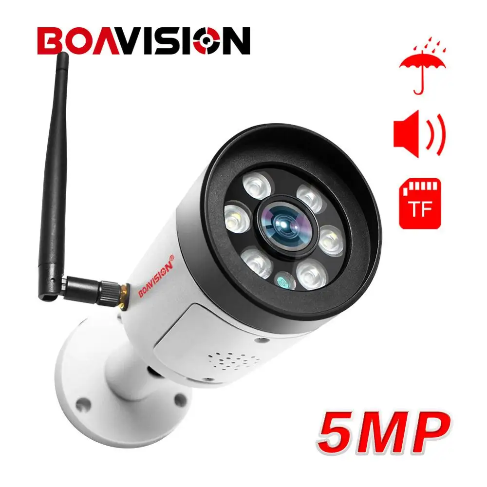 Камера видеонаблюдения HD 5 МП Wi Fi 2 мегапиксельная Беспроводная инфракрасная