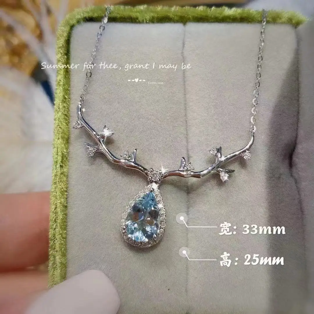 Женское Ожерелье с лосем QTT цепочка из серебра подвеска со стразами фианит пробы