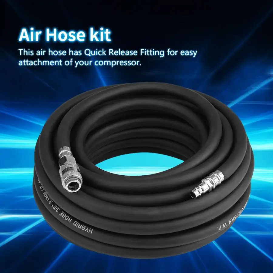 15M Flexible Rubber Pneumatic Air Hose with 5-Piece Compressor Accessory Kit Tool kit | Обустройство дома