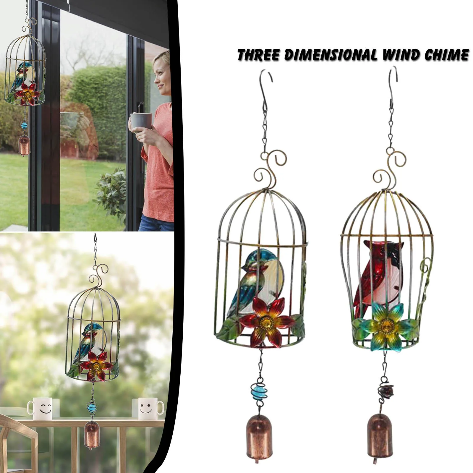 Яркая клетка для птиц китайские колокольчики ремесел кулон Творческий сад дома