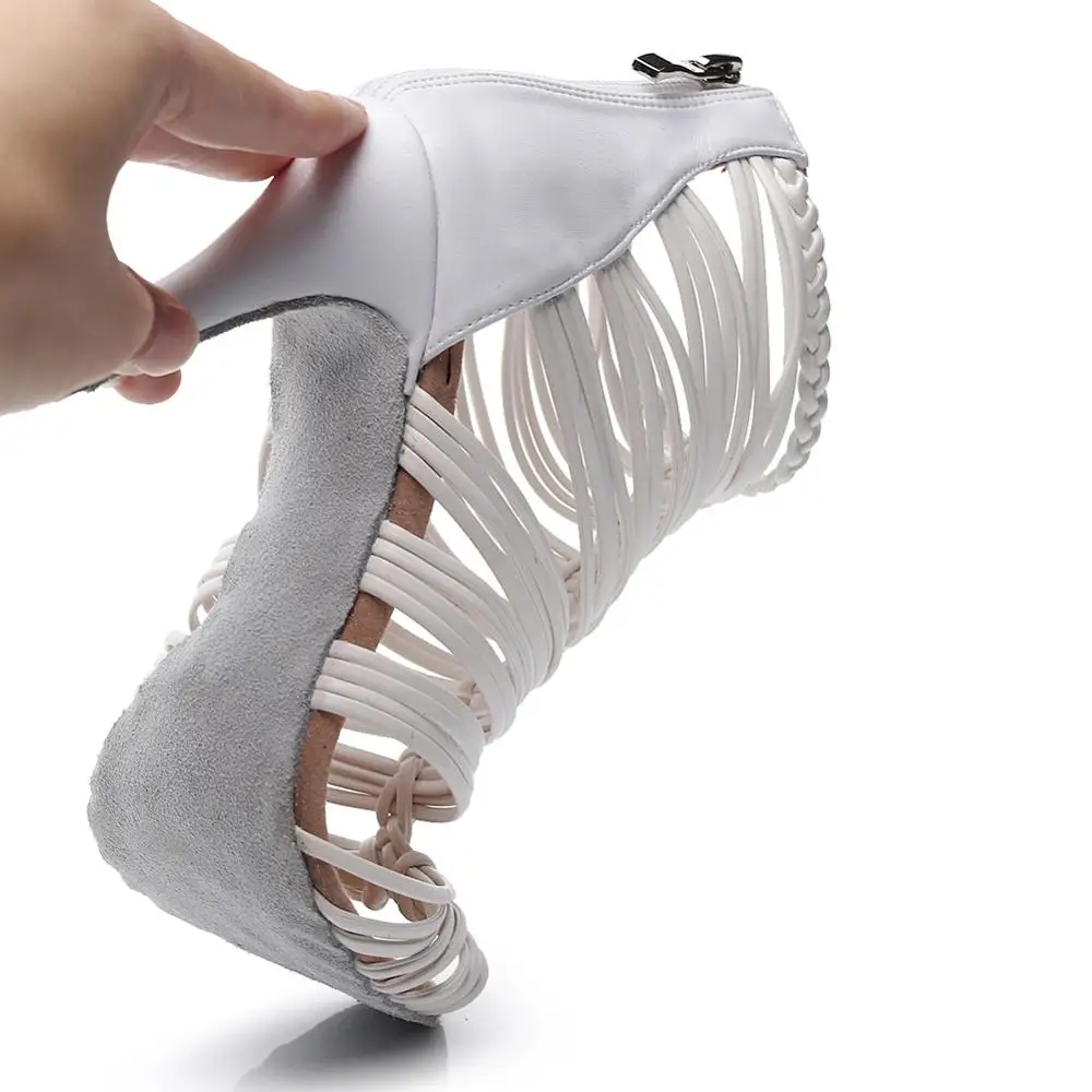 DKZSYIM/бальные туфли для латинских танцев Женские профессиональные ботинки Белые