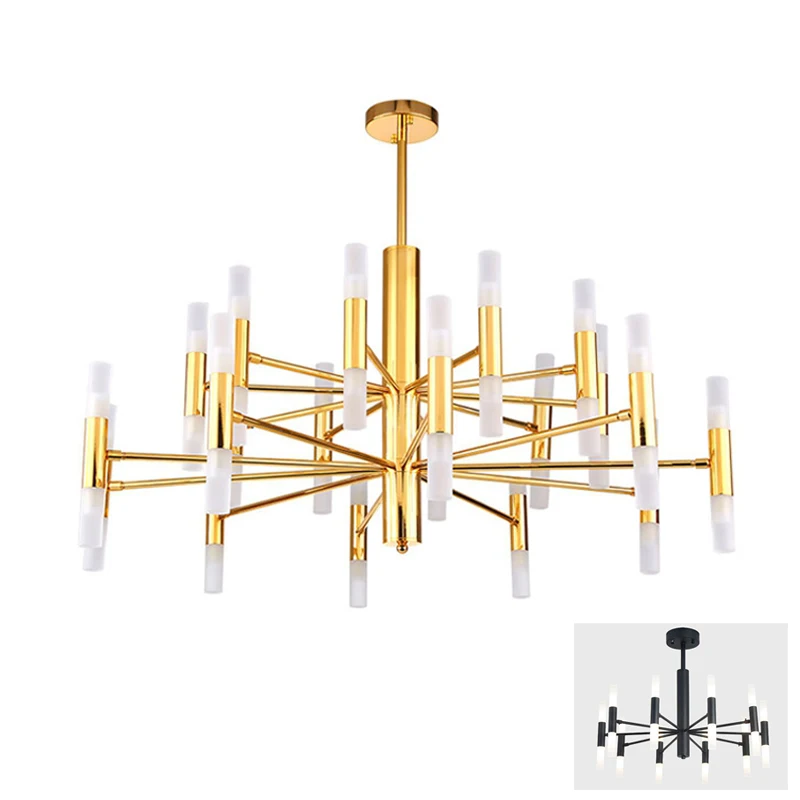 Европейский Простой стержень труба подвесной светильник светодиодный