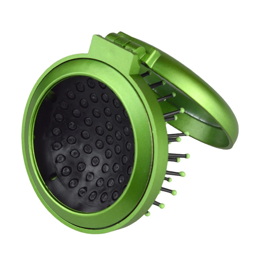 

Folding With Mirror Mini Cute Portable Roumd Comb Scalp Care Massage