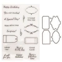 birthday label blessing cutting dies and stamps for diy scrapbookingcard makingalbum decorative silicone stamp crafts cut die