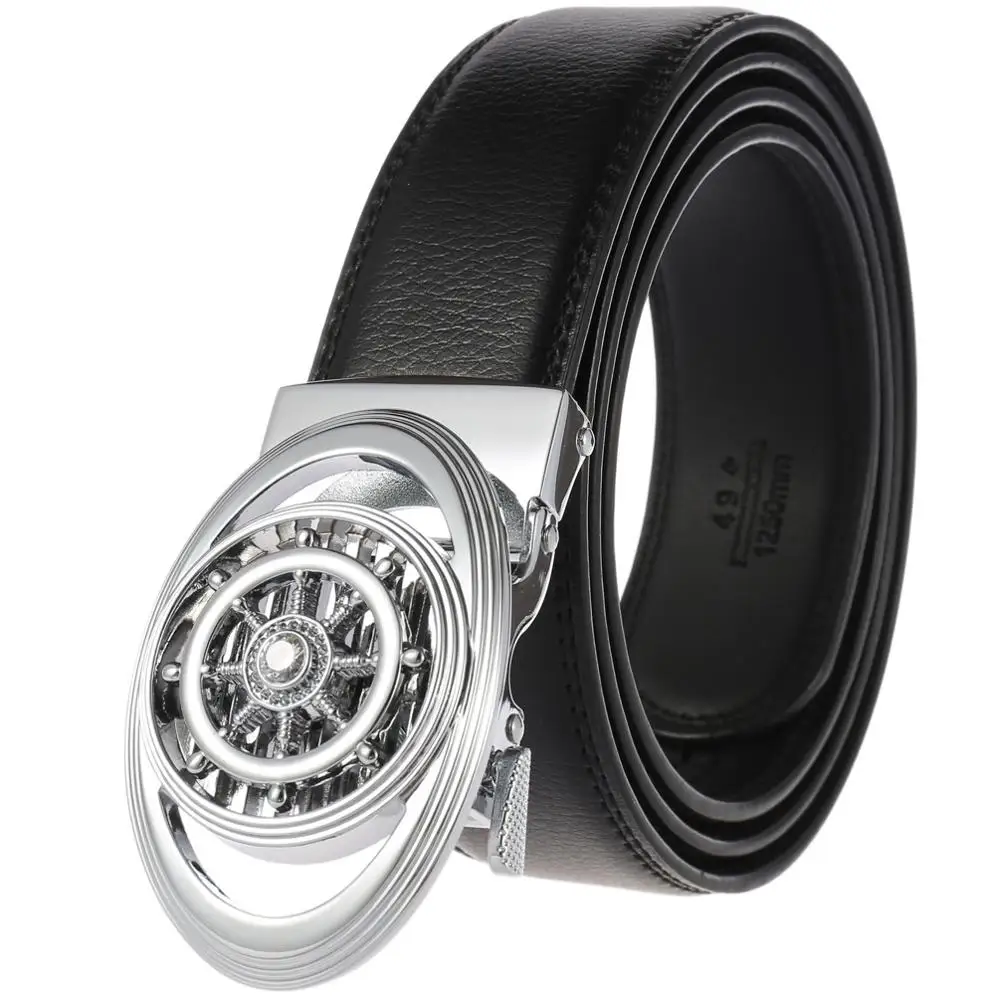 

Men's Leather Belt Automatic Alloy Buckle 35mm Ratchet Belt