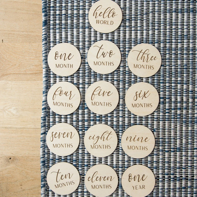 13 шт./компл. ежемесячная карта веха для маленьких детей круглая форма деревянный