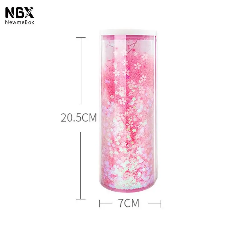 

Quicksand Pencil Case Password Lock Portable Cute Cylindrical Pencil Box With Calculator Mirror Erasable Pen School Stationery