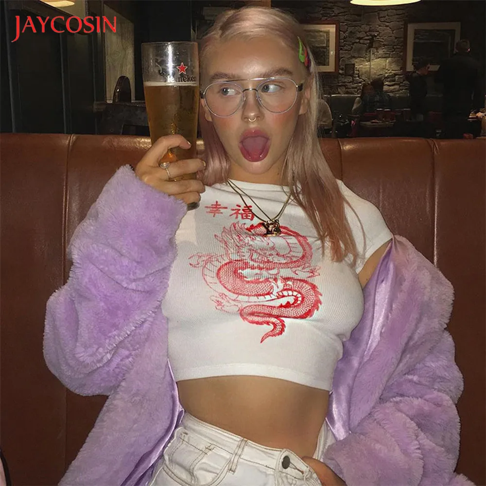 Женский Повседневный Топ Jaycosin белый топ с короткими рукавами и принтом в виде