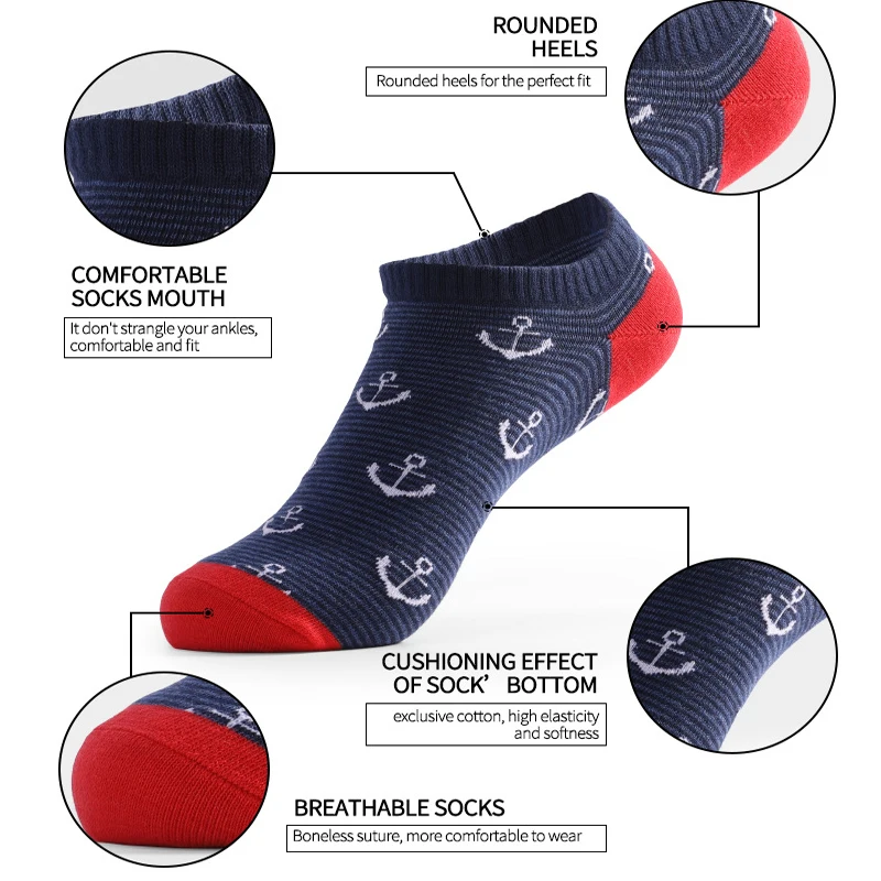 Носки башмачки мужские летние спортивные дышащие с закрытым носком большие