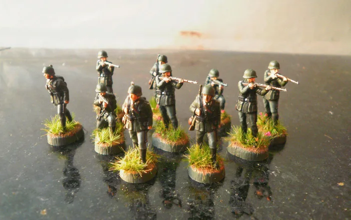Супер мини ПВХ Рисунок 1:72 WorlldWar II gerrmansoldier окрашенная группа пехоты 10