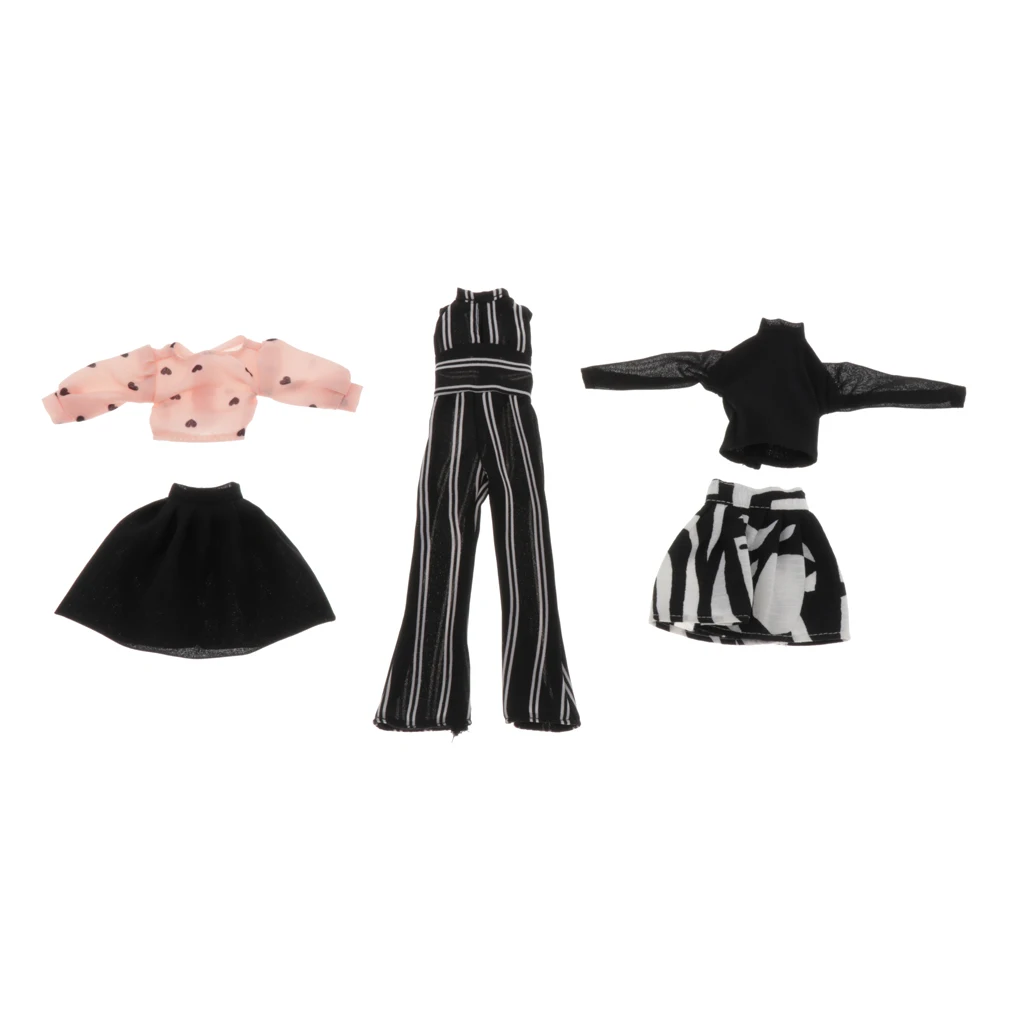 

Комплект из 3 предметов, юбка, топ, черный комбинезон, платье принцессы, аксессуары для кукол