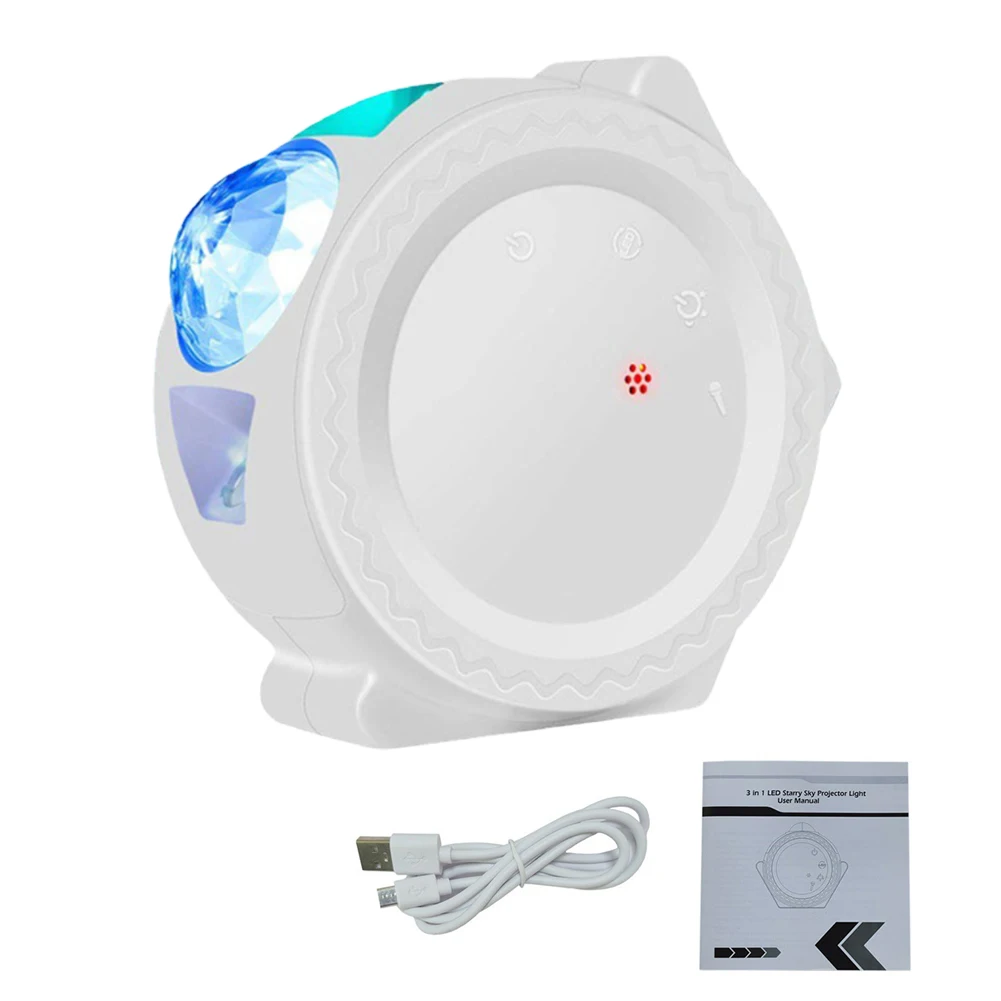 

Светодиодный ночсветильник для вечерние, белый игровой проектор звездного неба с Wi-Fi, меняющий цвета, для дня рождения, спальни, с голосовым ...