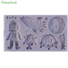 Космические силиконовые формы для печенья Аксессуары для выпечки аксессуары для украшения торта луна звезды инопланетяне космический корабль